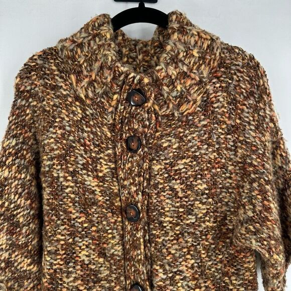 Anthropologie Tabitha Wool Blend Chunky Knit Cardigan Sweater Tan Size Small - Picture 7 of 11